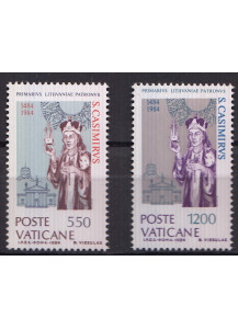 1984 Vaticano 5° Centenario Morte san Casimiro serie 2 Valori Sassone 749-50
